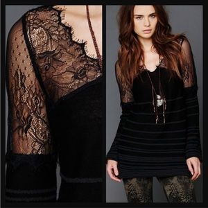 Gorgeous Free People Lace Top Sweater, NWT